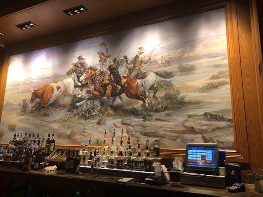 The bar mural.