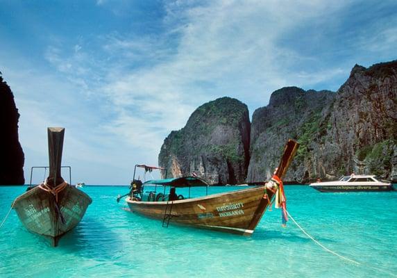 Ko Phi Phi Beach. Thailand is one of our favorite countries to visit in February!