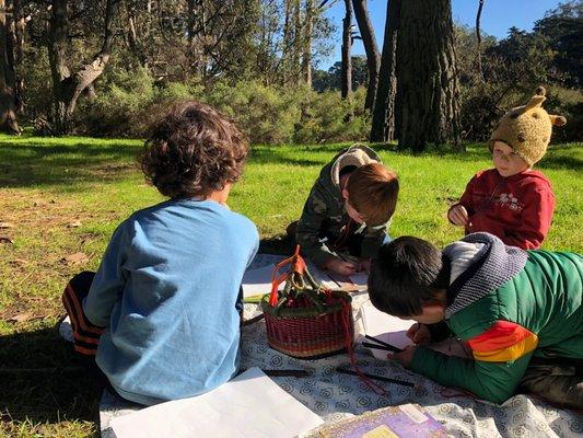 Drawing on a sunny day in GG park.