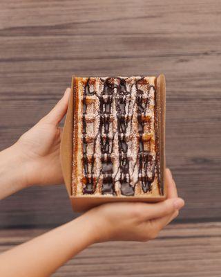 Brussel Waffle - Dark Chocolate Ghirardelli Sauce & Powdered Sugar