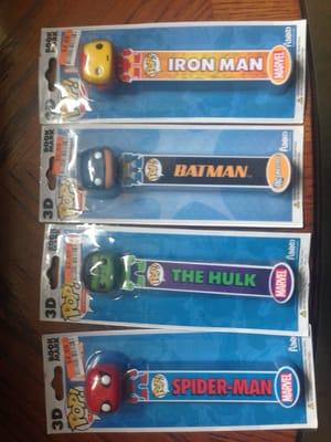 The four freaking adorbs Super Hero bookmarks