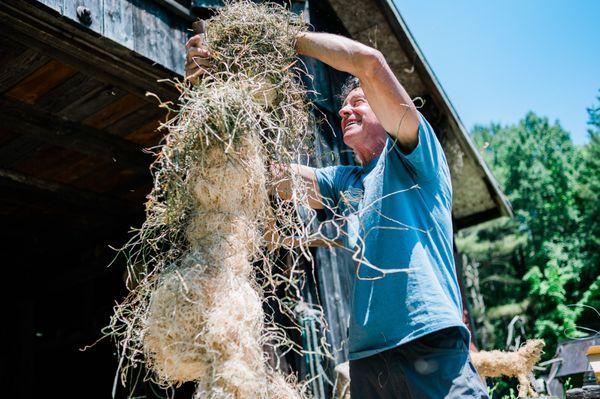 Hilltown artist Michael Melle demonstrated his straw person creative talent at the Hilltown Studio Arts Tour event in 2019.