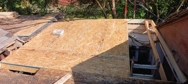 Roof repair.. add new plywood