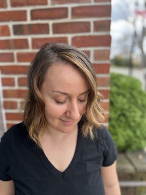 Big chop and free hand balayage