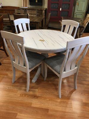 Wormy maple dinning set with comfort back cushioned chairs