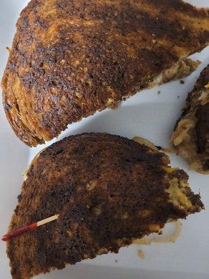 Burned patty melt