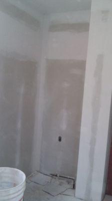 #Drywall finishing in a kitchen.