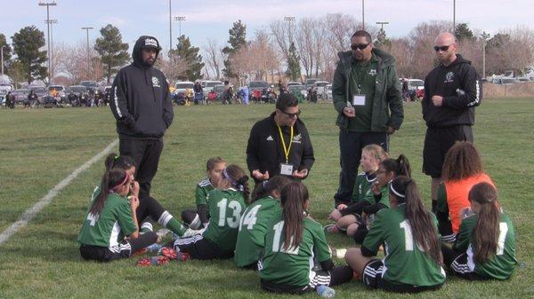 2019 All Stars Coach Ivan, Coach Luis, Coach Brett, and Coach Steven at the Lancaster Area 10d Playoffs