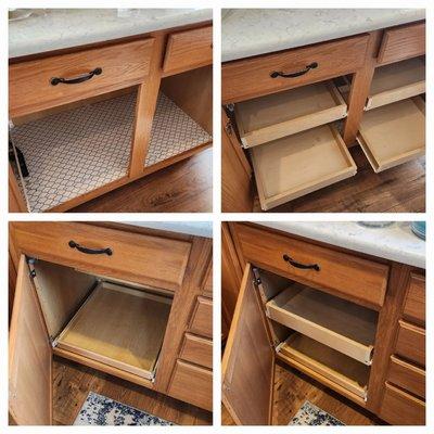 Add pull-out trays to your Cabinets