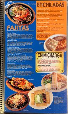 Fajitas/enchiladas/chimichangas