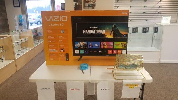 Stop in and get a chance to win our 50 inch T.V. raffle!! No purchase necessary. Our TV raffle is held every 4 months