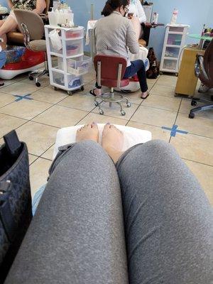 Waiting to get my pedicure