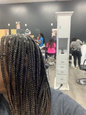 Medium knotless box braids