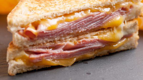 Triple Cheese Ham Toasted Grilled Sandwich