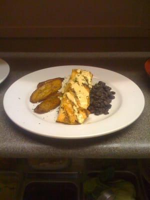 Cuban Salmon with Black Bean, Plantains