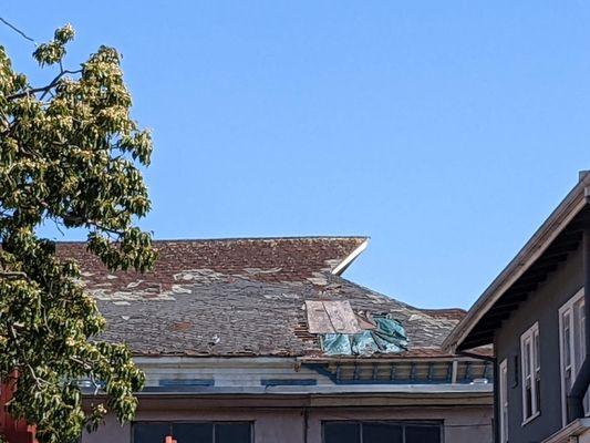 Roof blight, deteriorating structure.