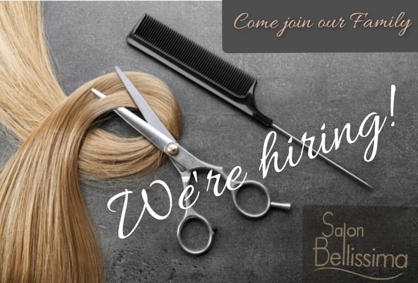 Hiring full or part time experienced commission hairstylists. Visit our website and click on Careers!