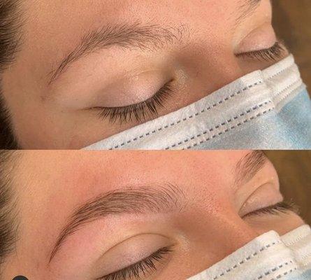 Brow lamination and wax