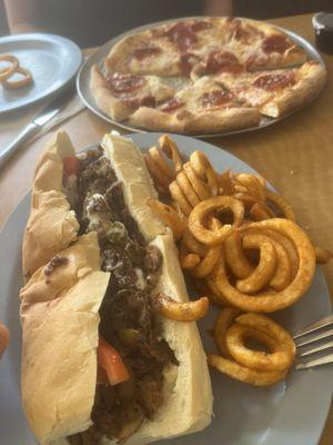 Philly Cheesesteak Deluxe and Personal Pan Pepperoni Pizza