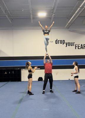 Stunting with Mark from the Portland Blazers stunt team!