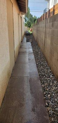 Side yard - cement work