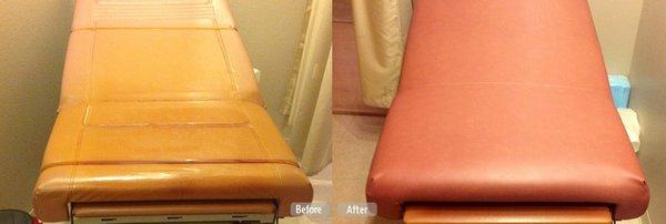 medical exam table vinyl restoration