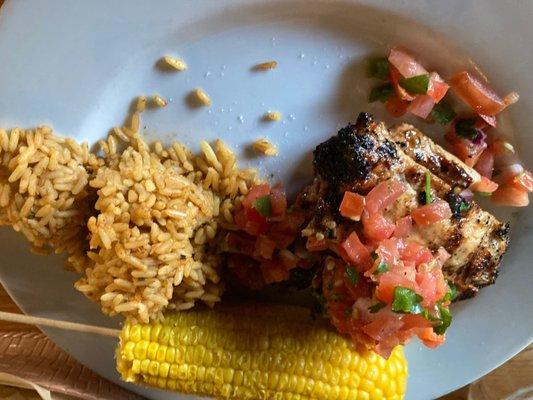 Margarita Grilled Chicken, Mexican Rice & Sweet Corn on the Cob