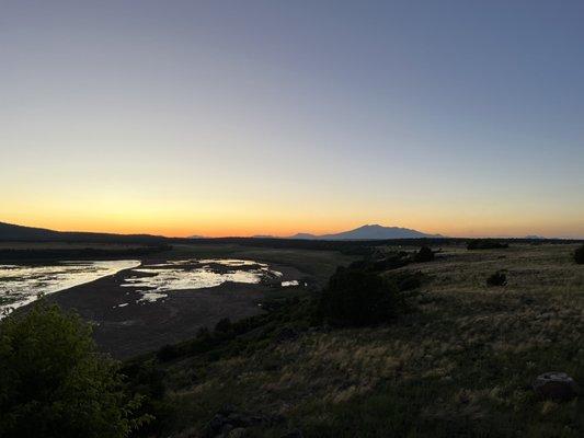 Sunset at Mormon lake. Notice the deer in the marsh?