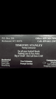 Timothy Stanley Paving Contractor