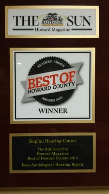 Voted best Audiology in Howard Magazine 2015!