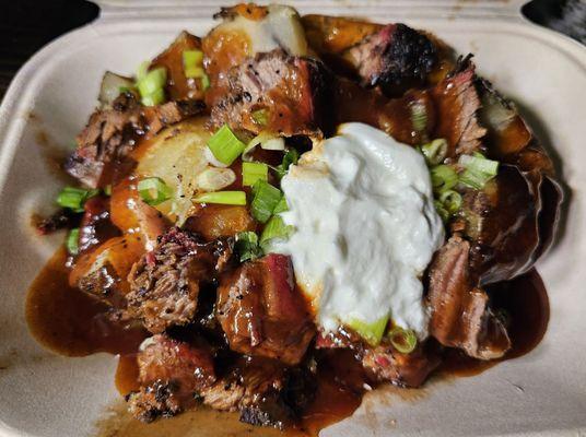 Smoked n' Loaded Baked Potato with brisket!