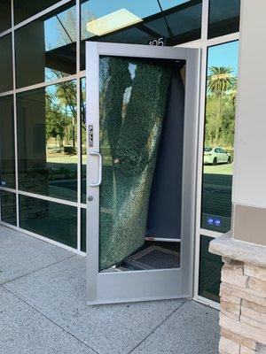 Storefront doors glass installation