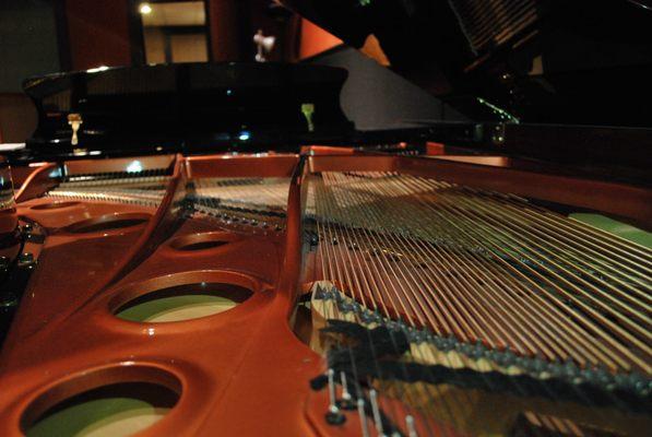 Looking down our amazing sounding 7'2" grand piano.