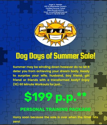 Dogs Day of Summer 2024 Fitness Special.  Check out at https://axvcptpromo.carrd.co for details.