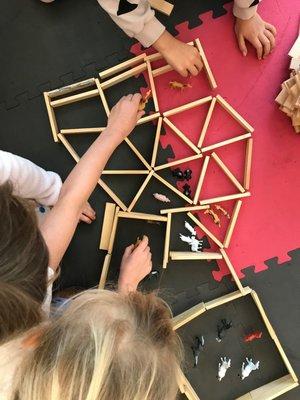 Free play leads to collaboration and thoughtful, self-guided projects.