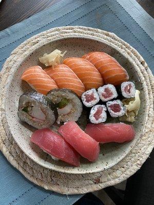 Salmon and Tuna nigiri . Just perfect!!