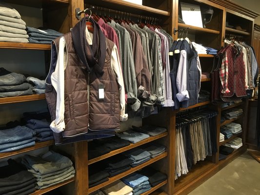 A beautiful selection of sport shirts, jeans and outerwear.