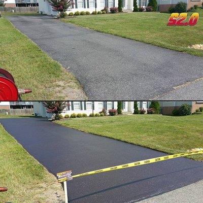 Driveway sealcoating