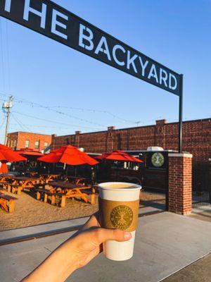 Serving craft coffee at the Backyard in downtown Ennis.