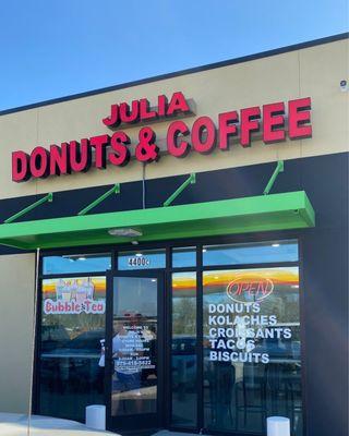 Julia Donuts and Coffee Shop! Donuts, kolaches, coffee, expresso, bubble tea and smoothies!