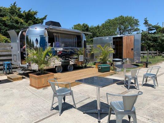 Food truck and seating area