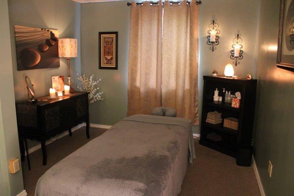 Our main massage room also doubles as a couples massage room