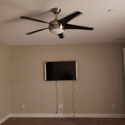 Install fan and TV mount