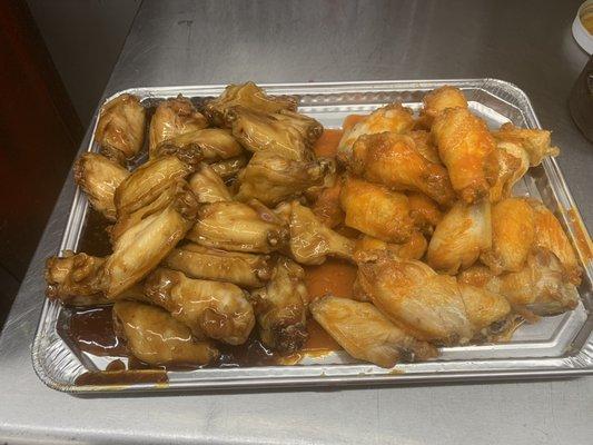 This is example of our teriyaki wings and or hot wings