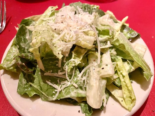 Caesar salad served with entrees