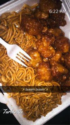 General tso chicken with lo mein