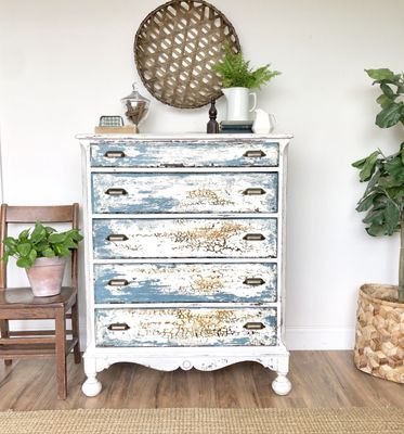 This tall rustic dresser will enhance the appearance of any bedroom or space in your home.