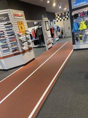 The indoor track where your gait will be assessed and you can try out the shoes