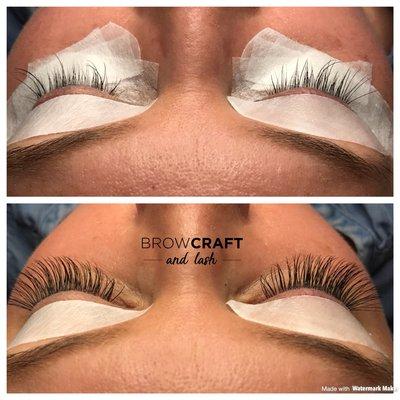 Lashes in need of touch up at 6+ weeks.  Touch-ups should be done every 3 weeks for continuously full and beautiful lashes.