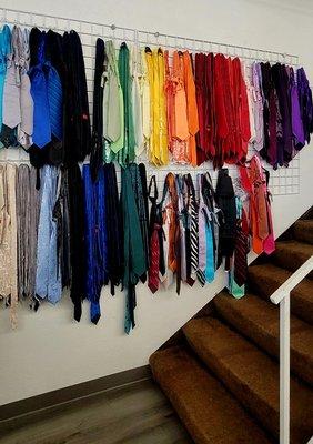 Array of colors in  vest and ties and bow ties!